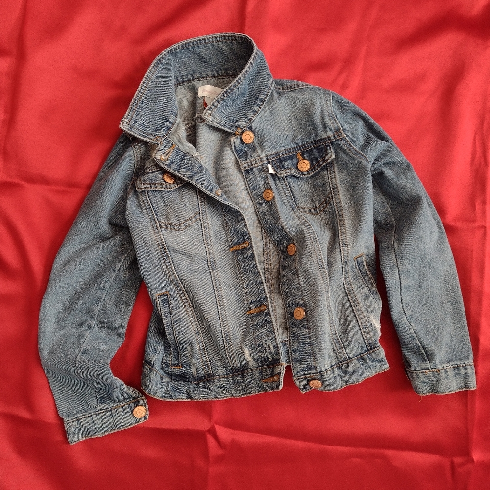 Tommy Bahama Girls Distressed Denim Jacket Size 10